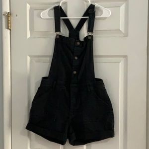 Hollister black denim overalls